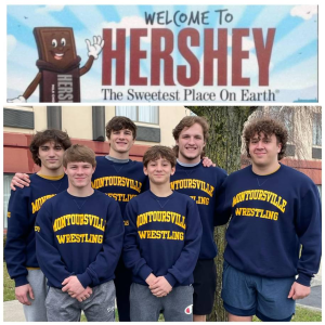 Wrestlers take a sweet trip to Hershey to compete for states. One of the Warriors placed 4th. Photo provided by Facebook