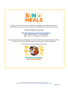 SUN MEALS Flyer