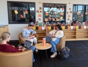 Students in the library