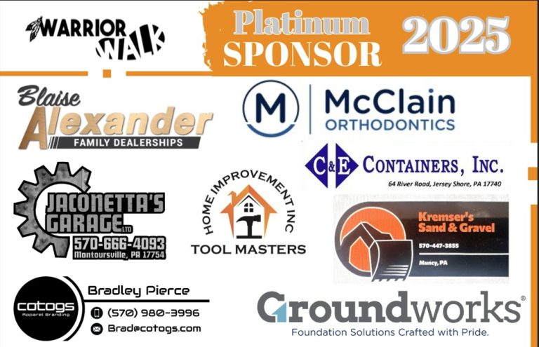 Platinum Sponsors:
Blaise Alexander Family Dealerships, McClain Orthodontics, Jaconetta's Garage, Home Improvement Inc Tool Masters, Kremser's Sand & Gravel, Bradley Pierce, Groundworks

Gold Sponsors:
Wegmans
Fagnano's Pools