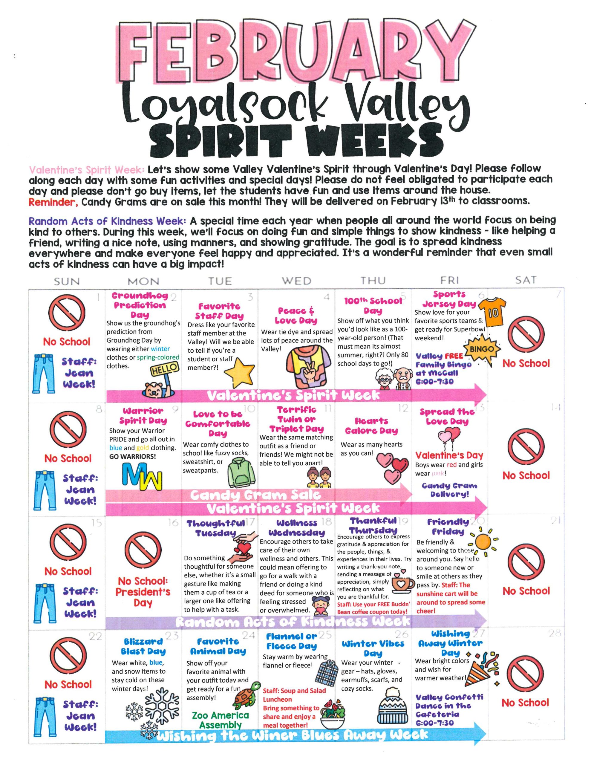 LVE: February Spirit Weeks